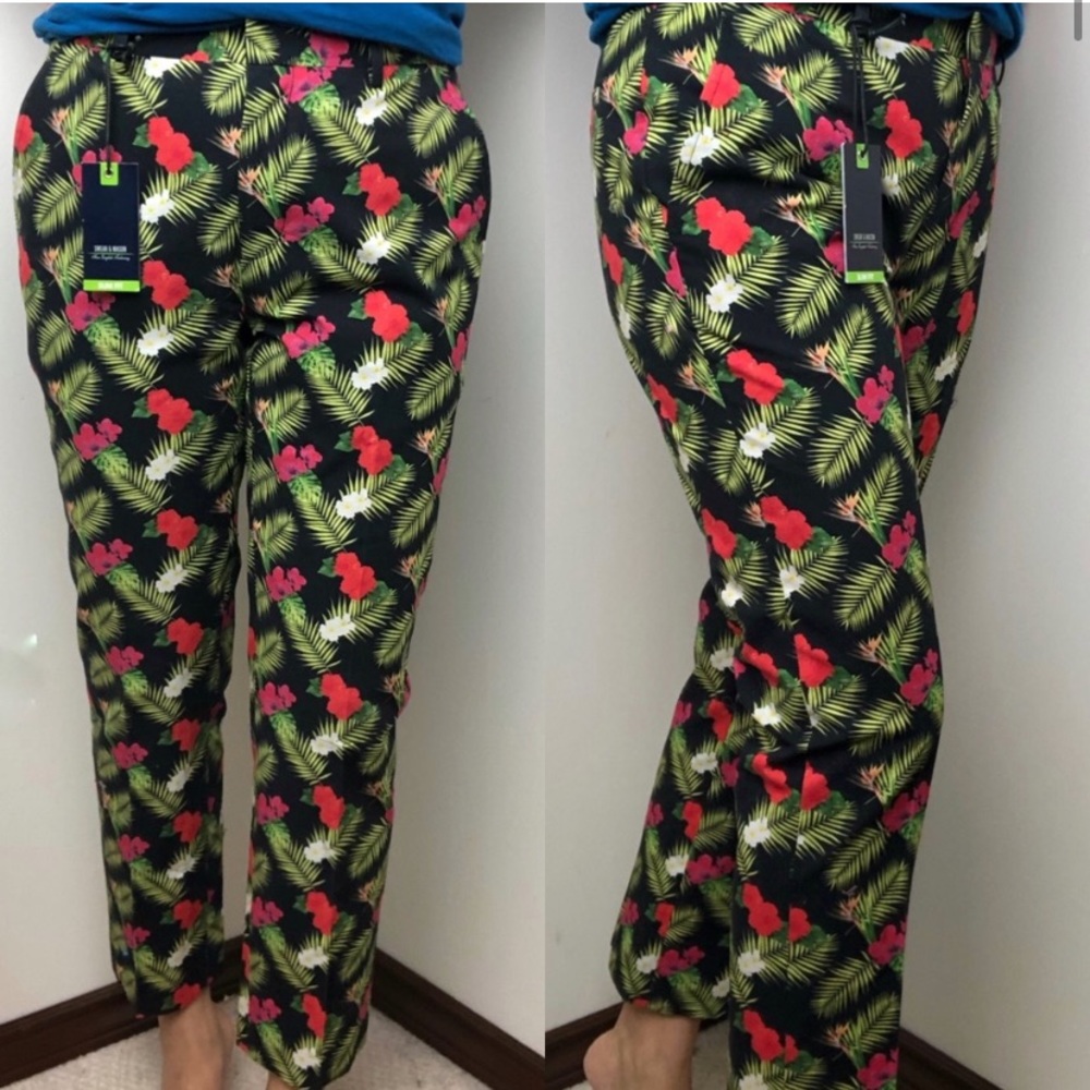 Swear & Mason • Tropical Print Slim Trouser • Sz 4